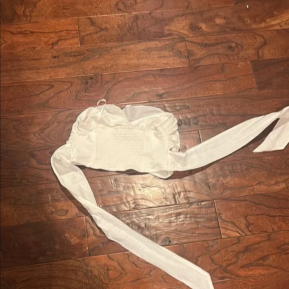 Anthropologie White Sleeveless Bustier Crop Top - Picture 4 of 5